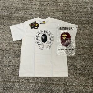 White Graphic T-Shirt with Logo